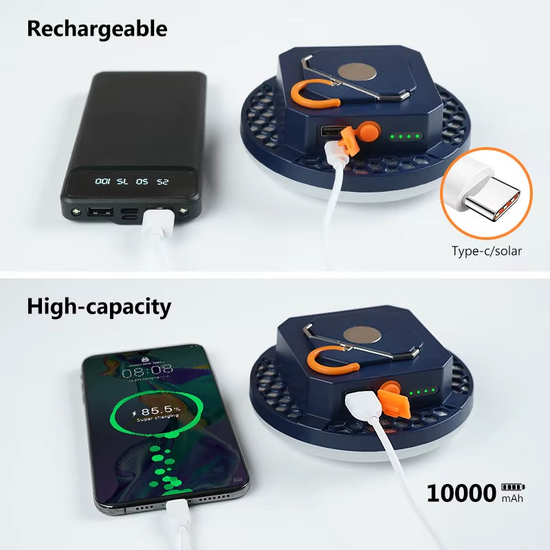 10000Mah LED Tent Light Rechargeable Lantern Portable Emergency Night Market Light Outdoor Camping Bulb Lamp Flashlight Home