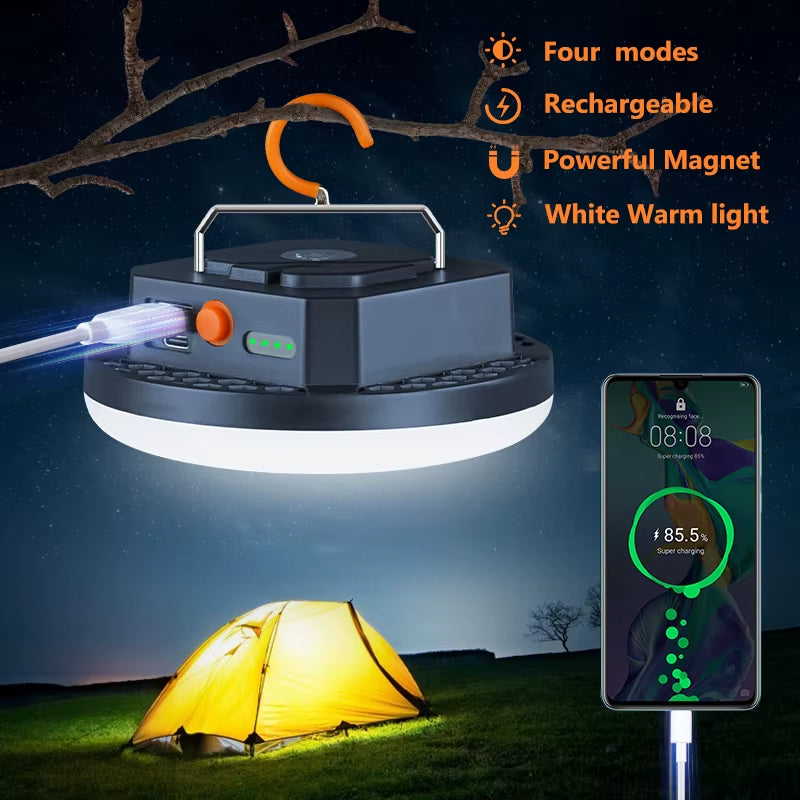 10000Mah LED Tent Light Rechargeable Lantern Portable Emergency Night Market Light Outdoor Camping Bulb Lamp Flashlight Home