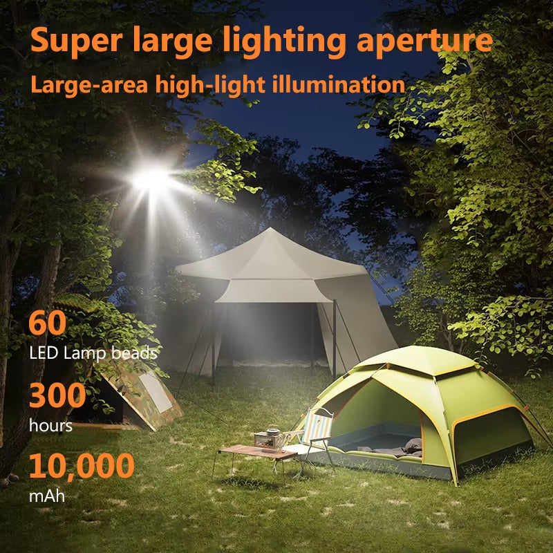 10000Mah LED Tent Light Rechargeable Lantern Portable Emergency Night Market Light Outdoor Camping Bulb Lamp Flashlight Home